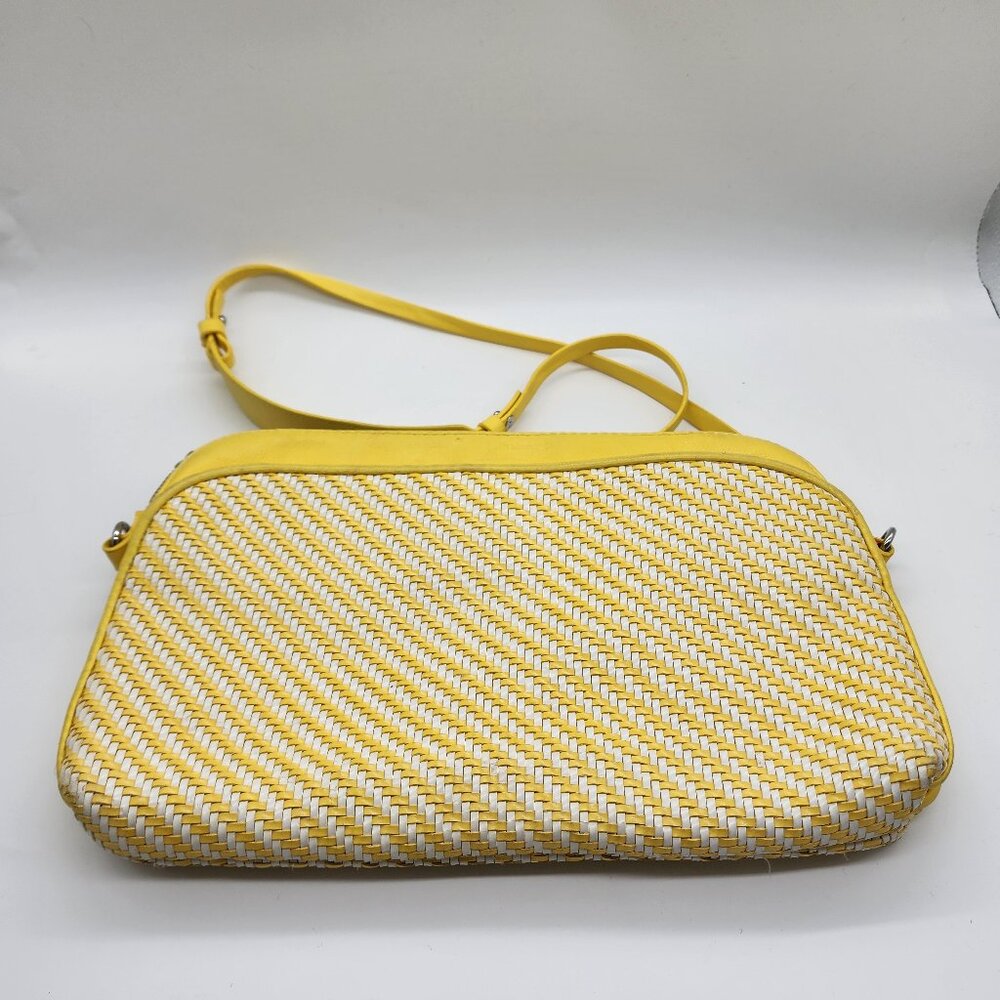 ZARA Woman Yellow Woven Handbag – Adjustable Strap – Stylish & Practical